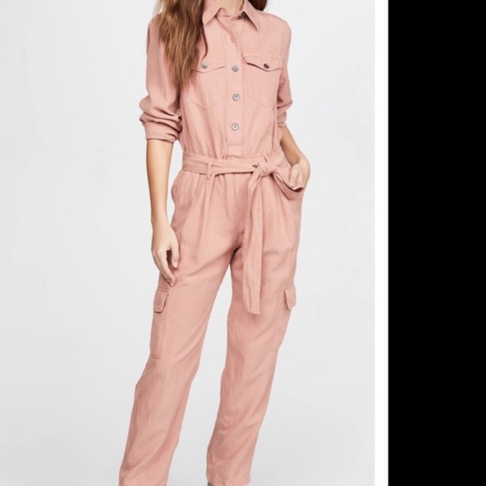 Alice and Olivia Kai Cargo Jumpsuit in Rose